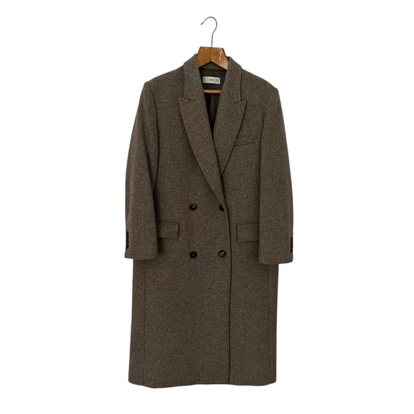 Mango Double-Breasted Wool Coat Size M - Picture 3 of 7